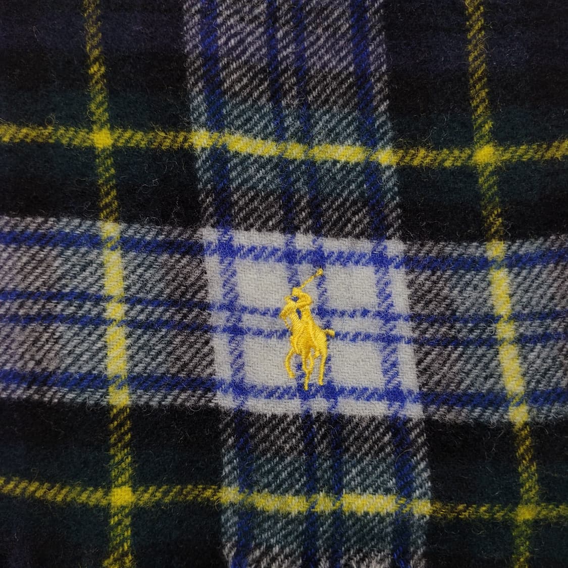 RALPH LAUREN 자수로고 타탄체크 울 블랭킷 숄 무릎덮개  상품이미지4