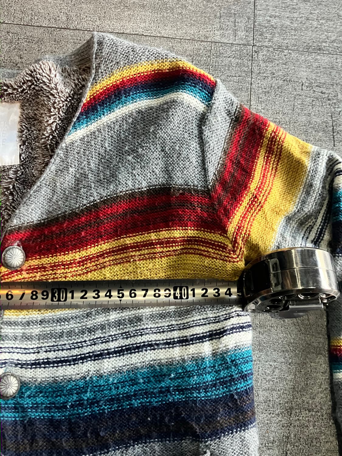 일본빈티지 Powerpeople 올드스쿨아메카지 레인보우 니트가디건 상품이미지2