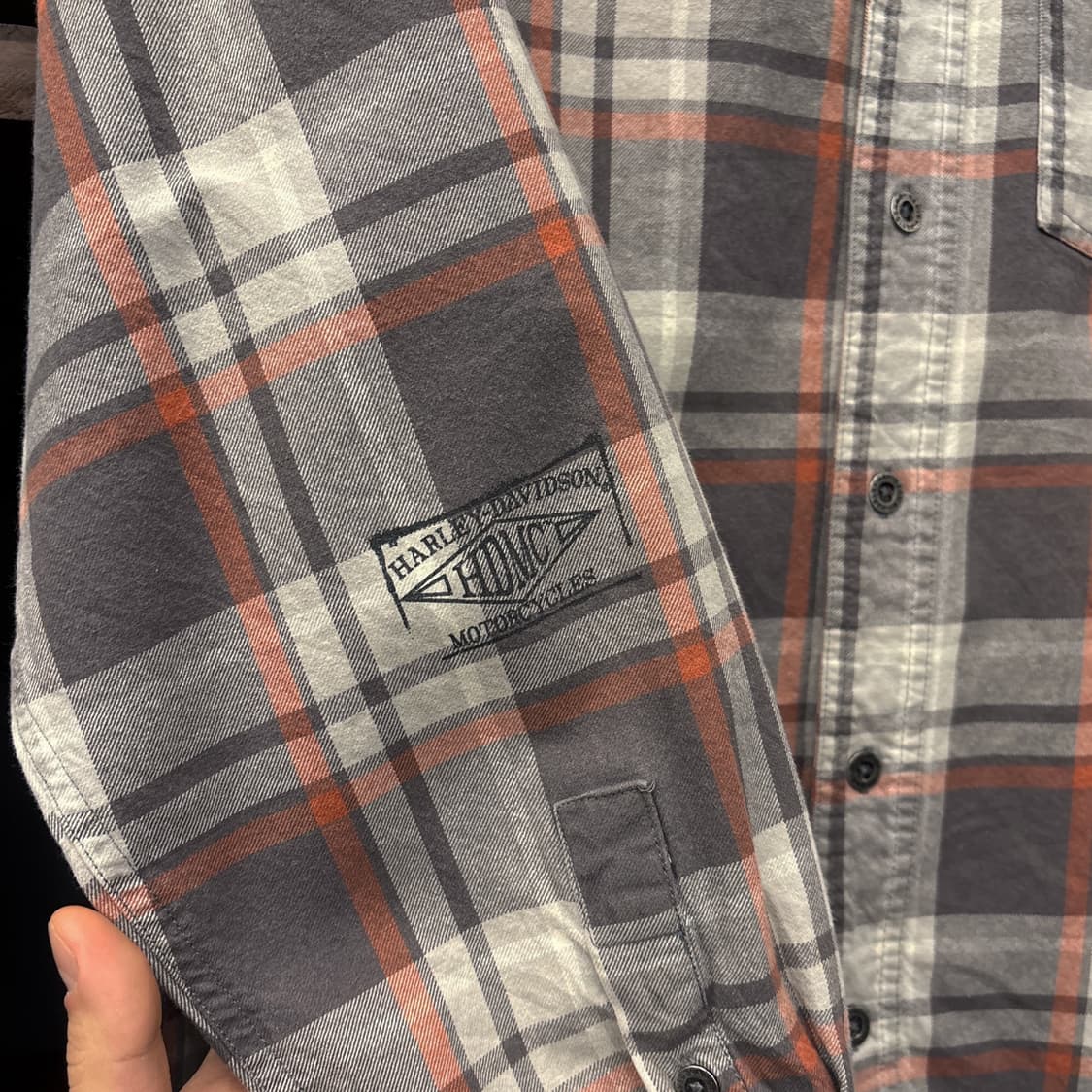 할리데이비슨 시그니쳐 엠브로이드 플래드 체크 워크셔츠 메탈버튼 N869 상품이미지6