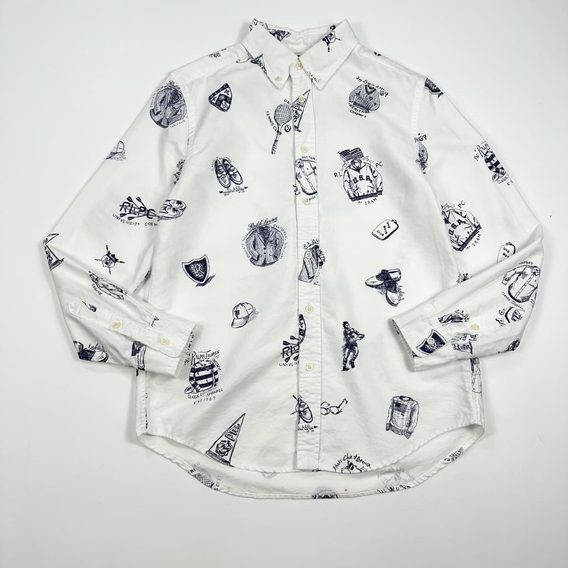 폴로 랄프로렌 걸즈 클래식 패턴 셔츠 화이트 걸즈L 상품이미지1