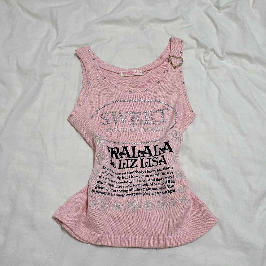 트랄라라 tralala 눈꽃 하트 큐빅 나시 딸기우유 히메갸루 상품이미지1