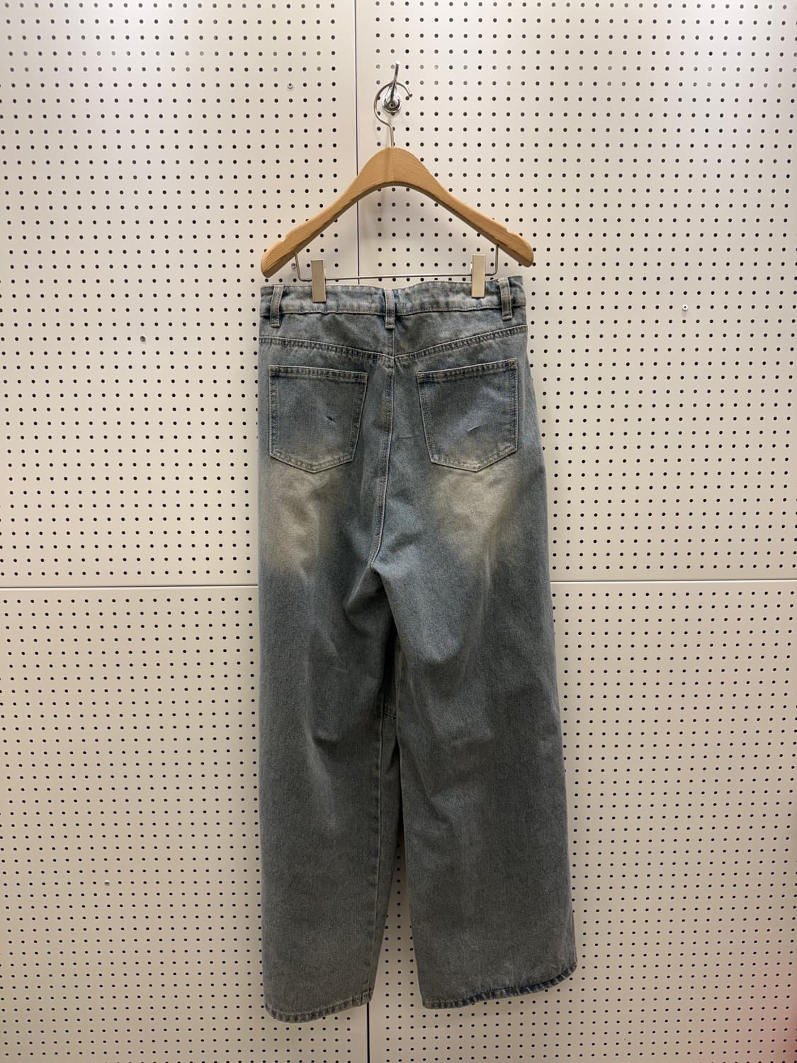 워시드 그레이 더블니 데님 팬츠 U551 상품이미지4