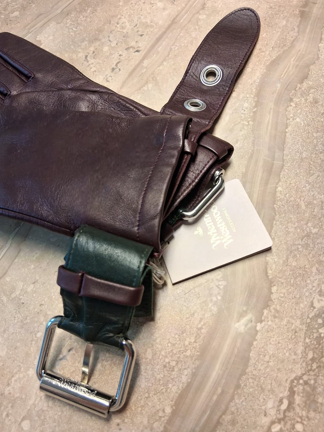 비비안 웨스트우드 양가죽 벨트 장갑 / 버건디 (새상품) 상품이미지7