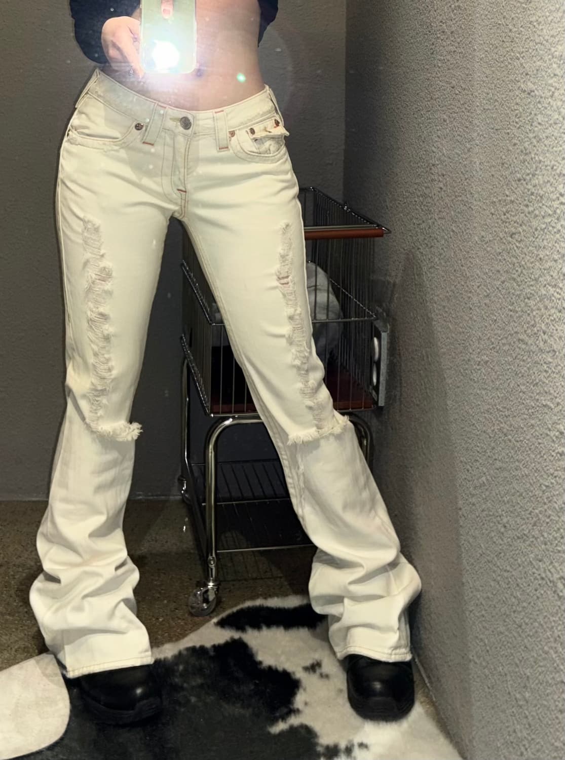 트루릴리젼 부츠컷 화이트 데님팬츠 상품이미지2