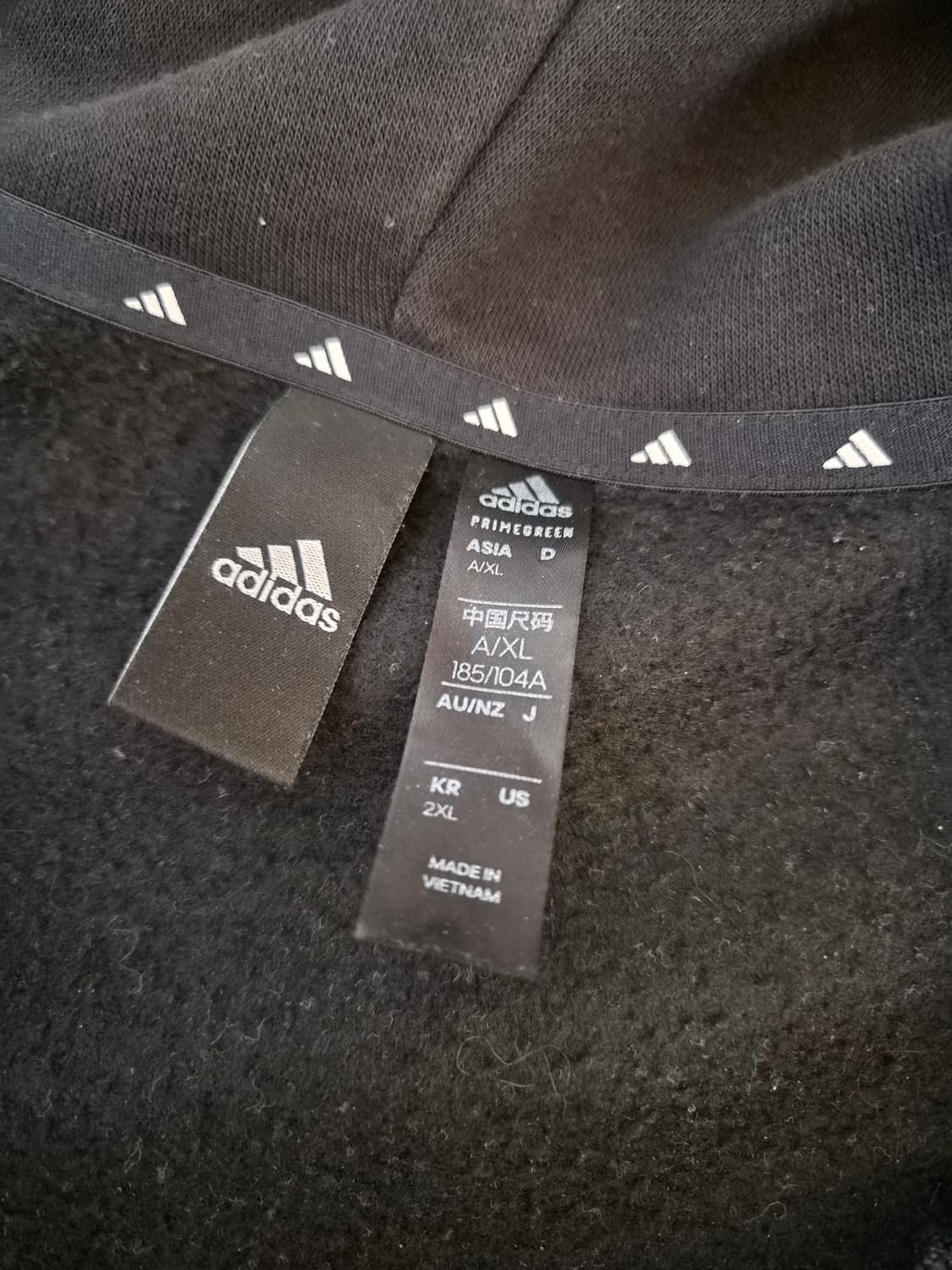 아디다스 남성 블랙기모후드집업점퍼 XL사이즈 상품이미지7