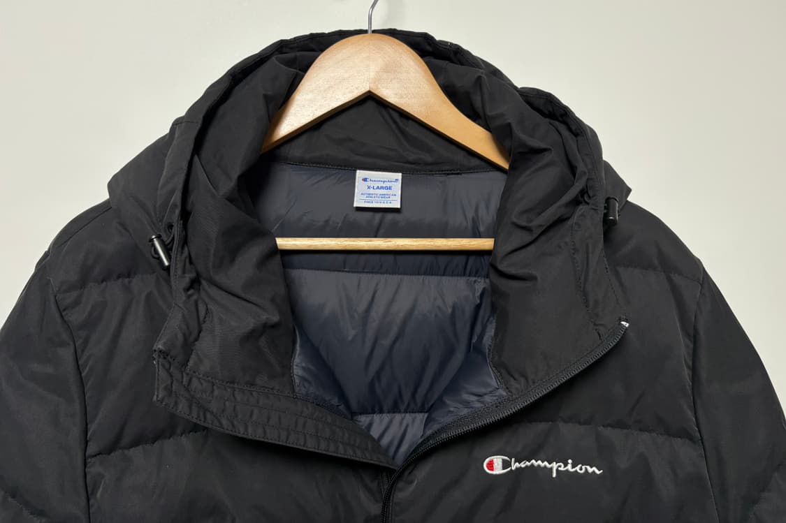 챔피온 블랙 후드 푸퍼 다운 패딩 상품이미지2