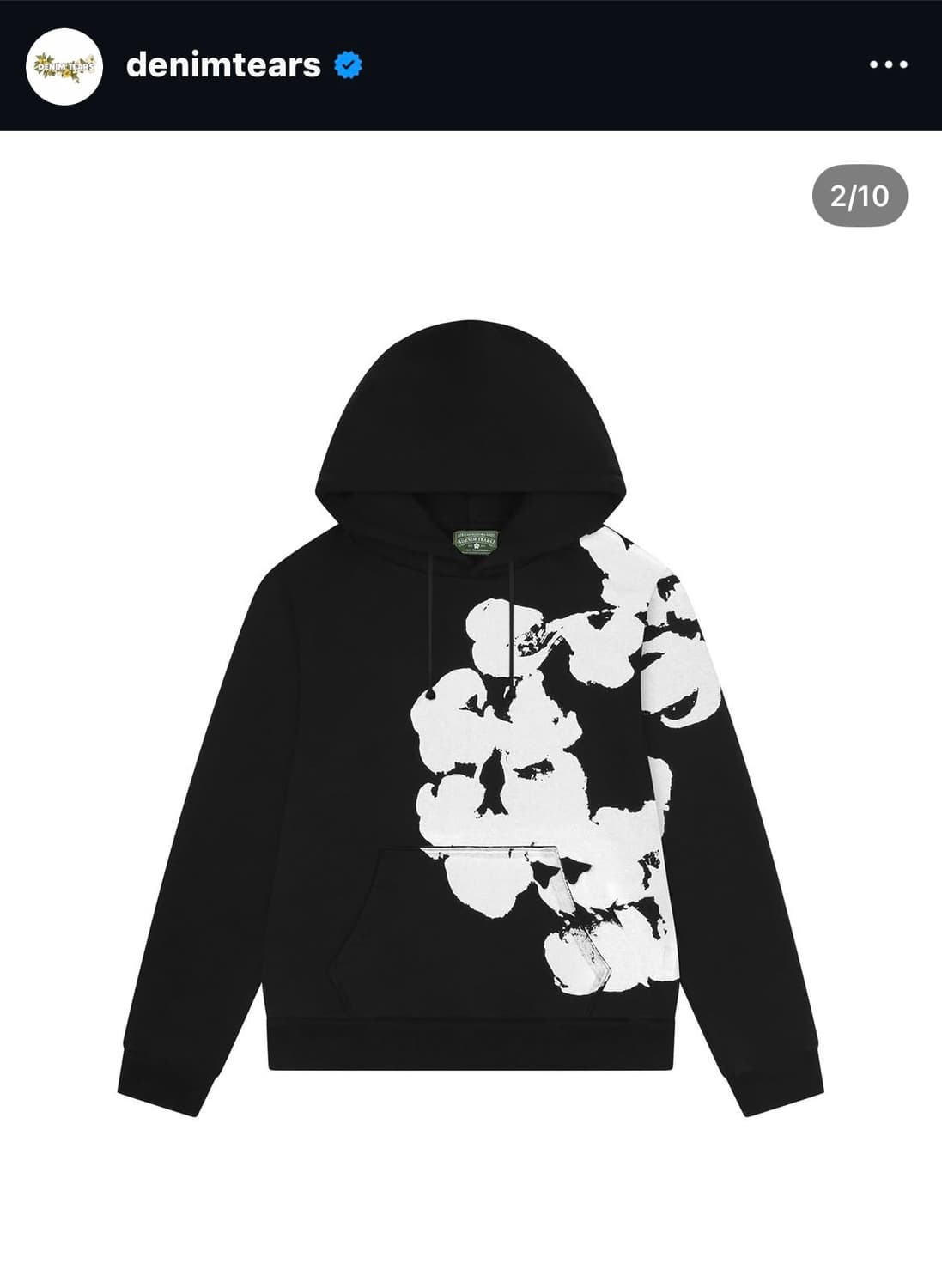 데님티어스 Biggie Cotton 후드티 블랙 상품이미지1