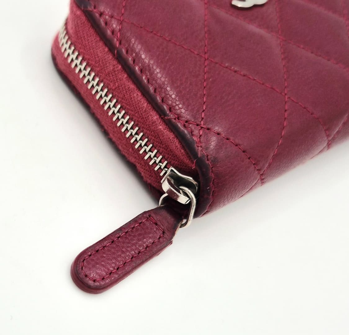 샤넬 지퍼돌이 카드지갑 캐피어 레드 상품이미지10