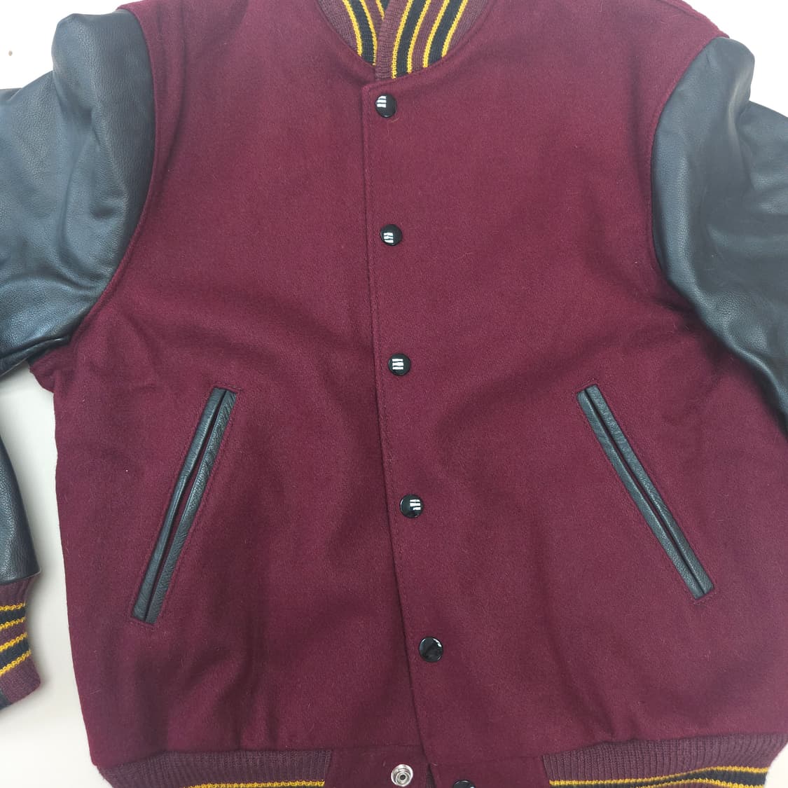 (무료배송) 96년제 골든베어 빈티지 바시티 자켓 / 블랙+버건디 / s 상품이미지7