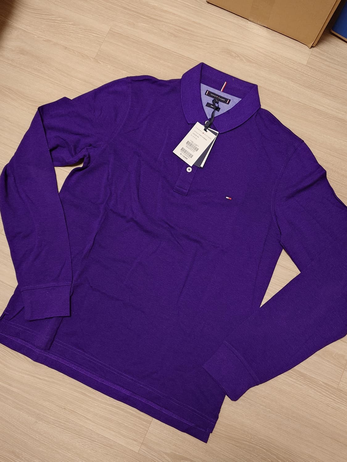 [XL] 타미힐피거 피케 폴로셔츠 롱슬리브 퍼플 상품이미지1