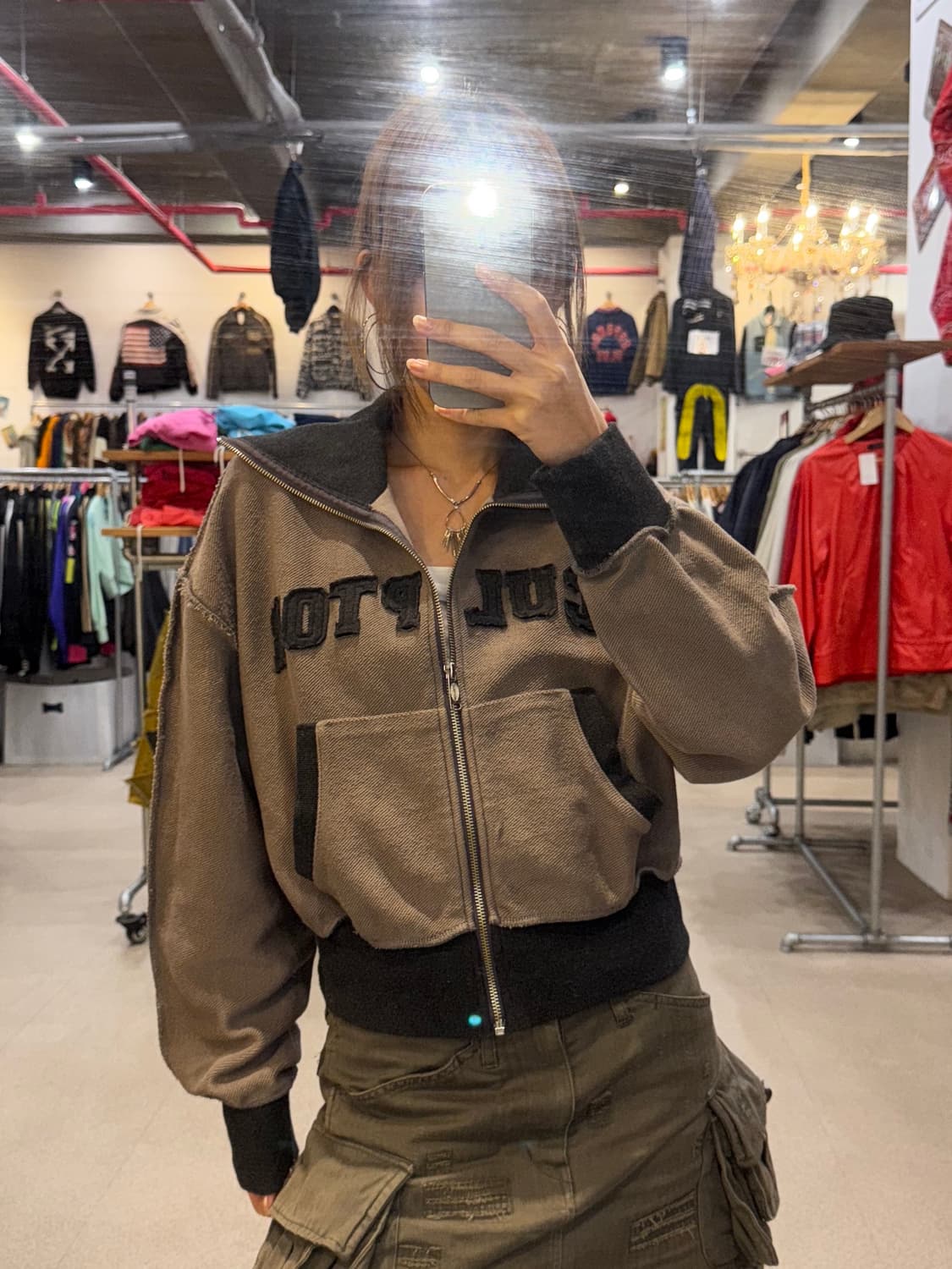 스컬프터 크롭 후드집업 상품이미지4