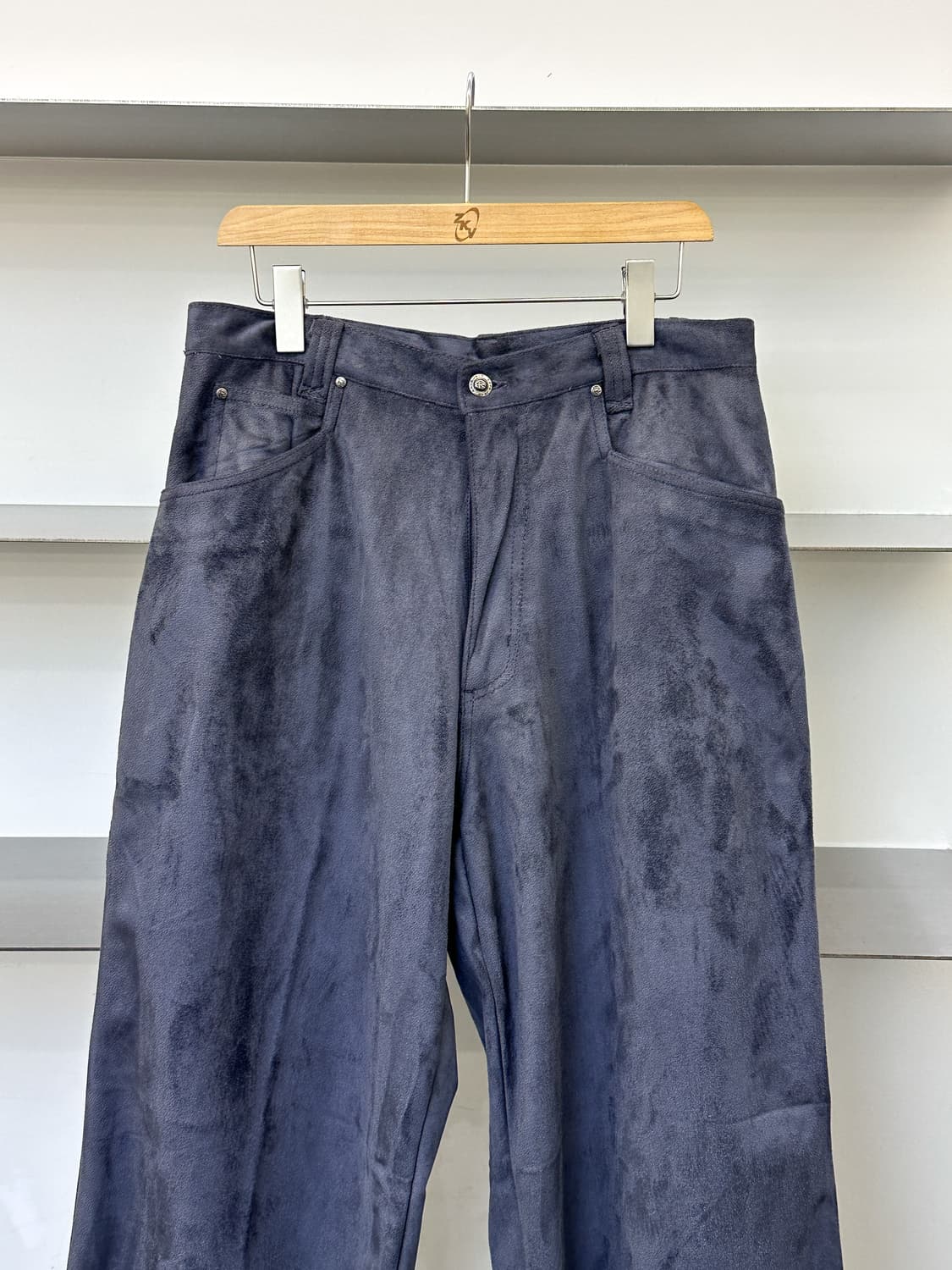 레베 진스 포우 스웨이드 힙합 와이드 팬츠(블루 그레이) 상품이미지2