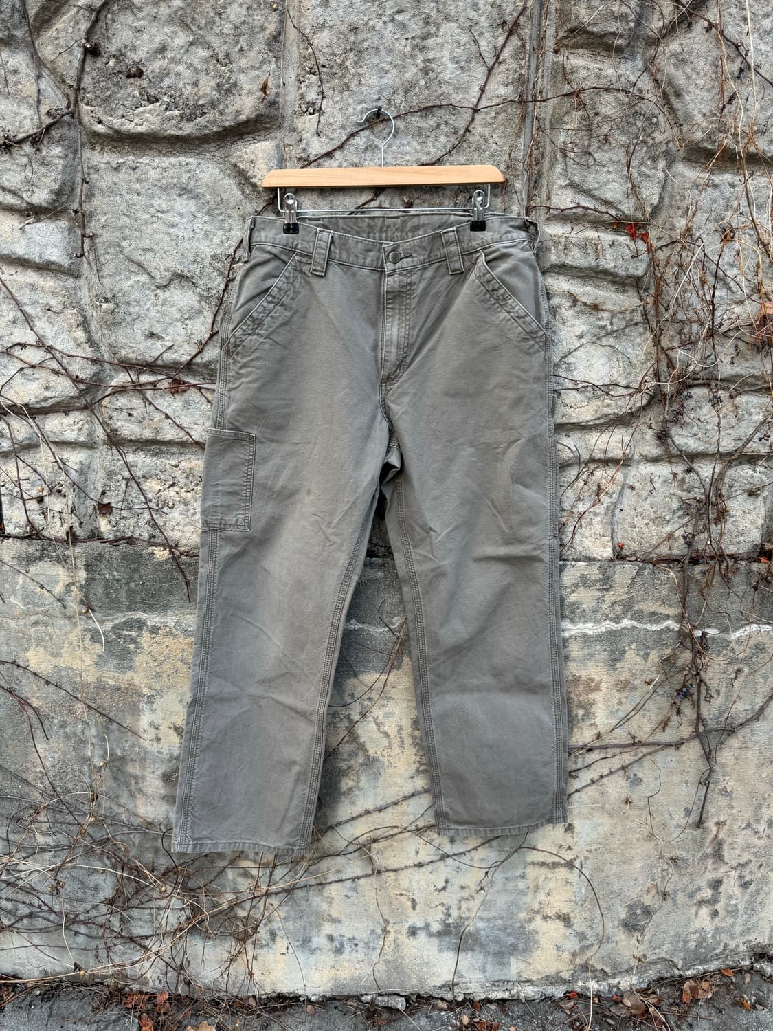 칼하트 빈티지 b151 LBR 카펜터 싱글니 카고 워크 팬츠 상품이미지1