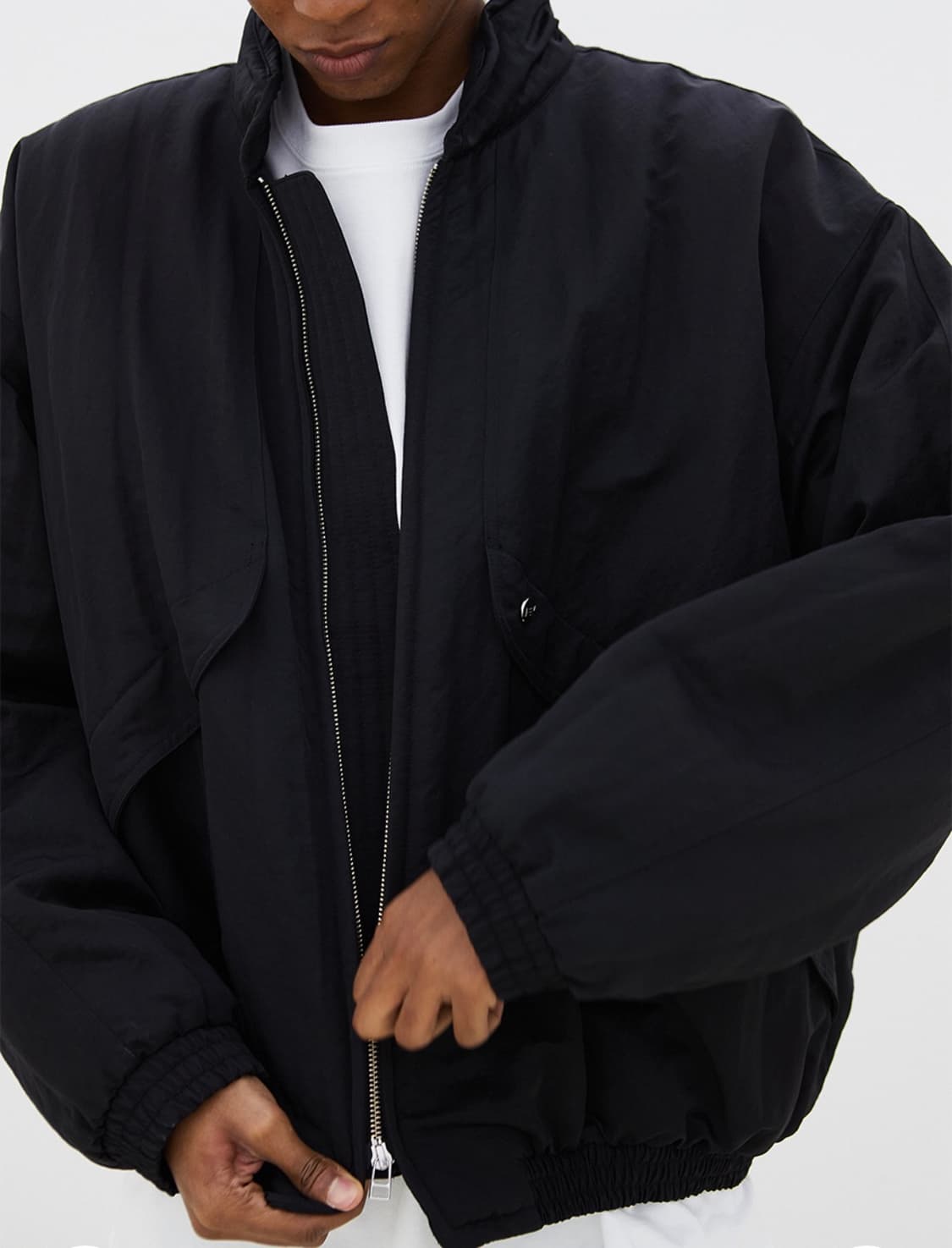 IEY 이에이 와이어 카라 오버사이즈 점퍼 패딩자켓 블랙 L 상품이미지4