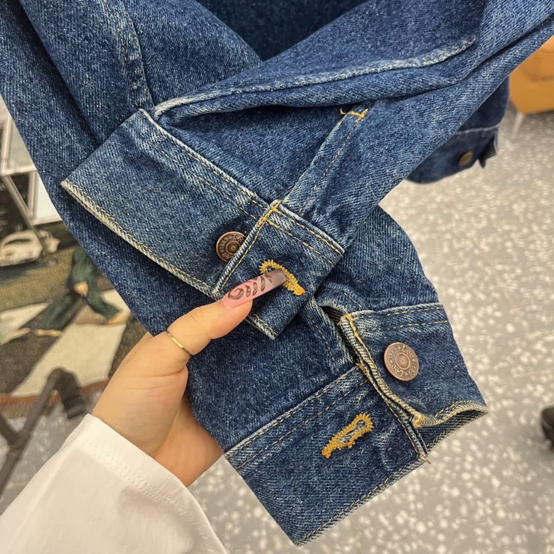 LEE 올드스쿨 빈티지 아메카지 데미지 워싱 데님자켓 M C11742 상품이미지6