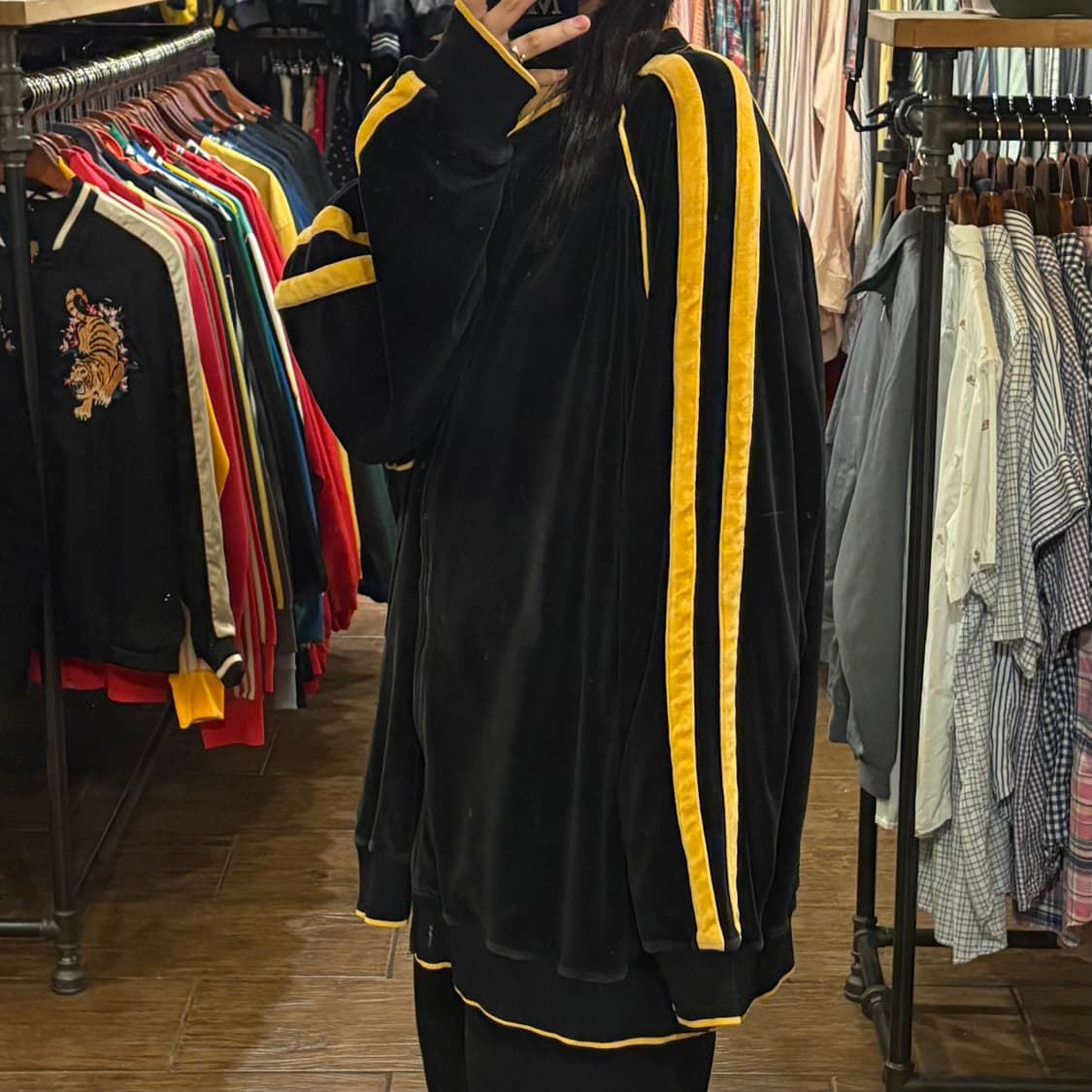 [HI] vintage 벨로아 벨벳 져지 블랙 해 상품이미지3
