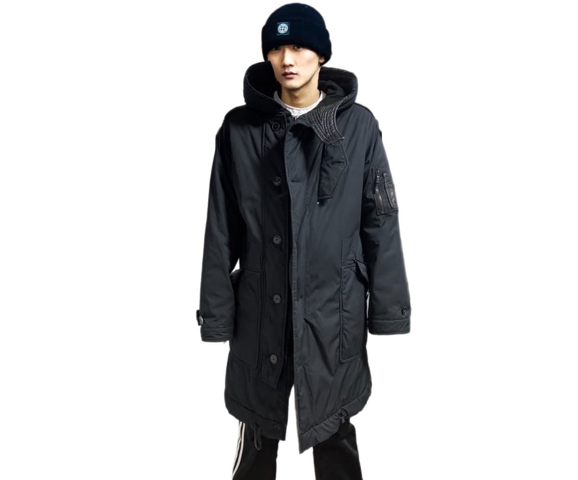 폴로 랄프로렌 멀티포켓 후드 나일론 +레더 롱 패딩 상품이미지1