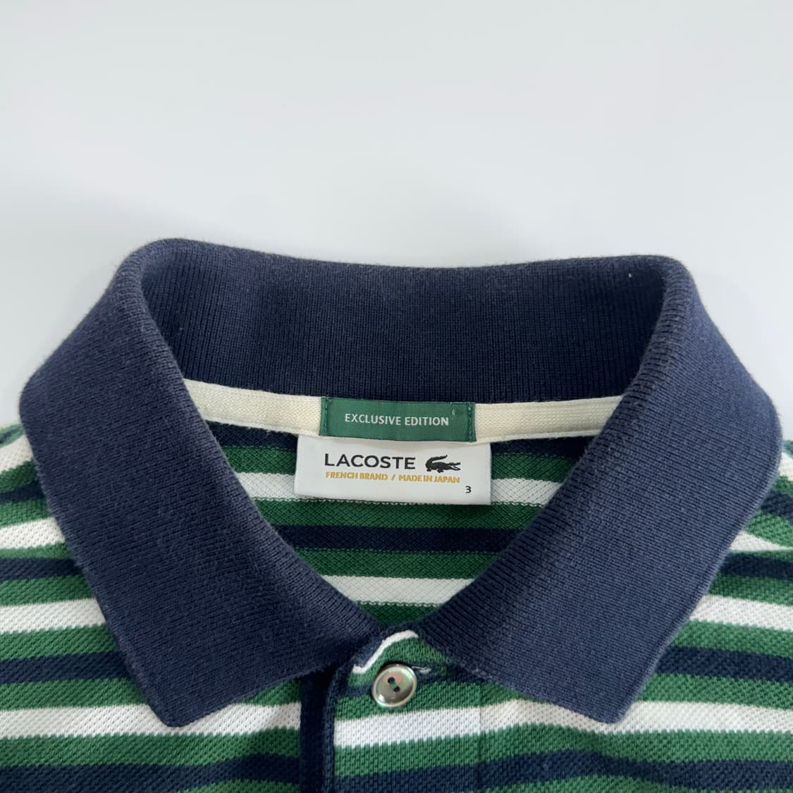 Lacoste 라코스테 그린 네이비 스트라이프 반팔 상품이미지5