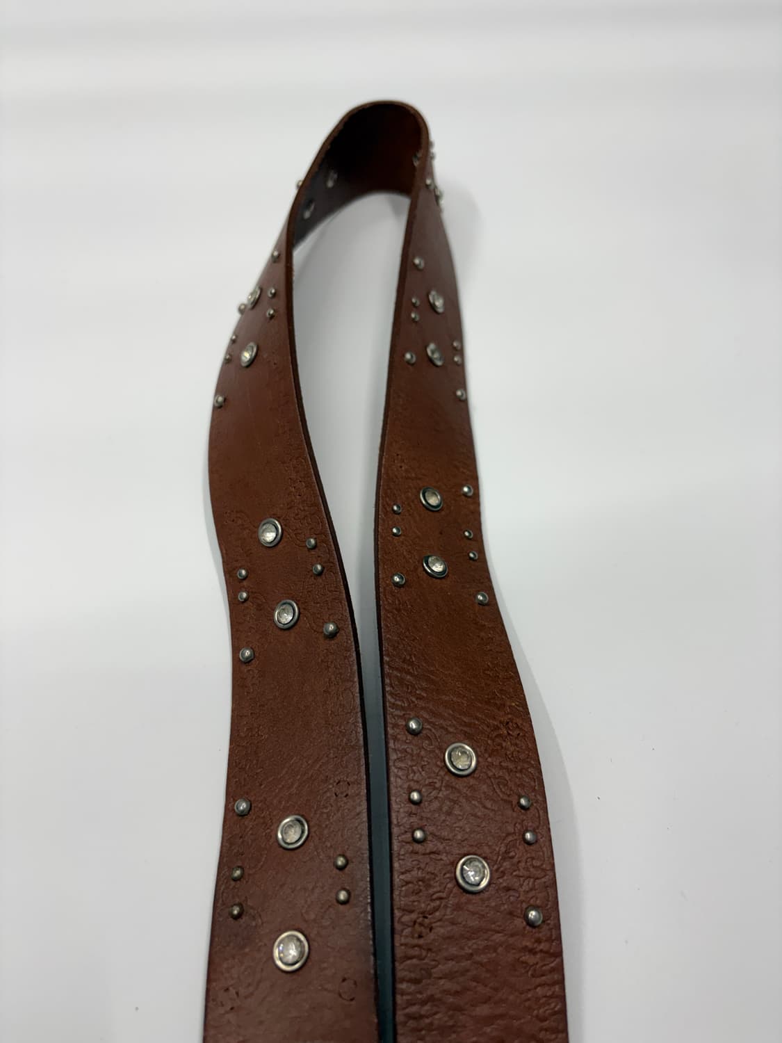빈티지 웨스턴 스터드 홀슈 레더 벨트 상품이미지4