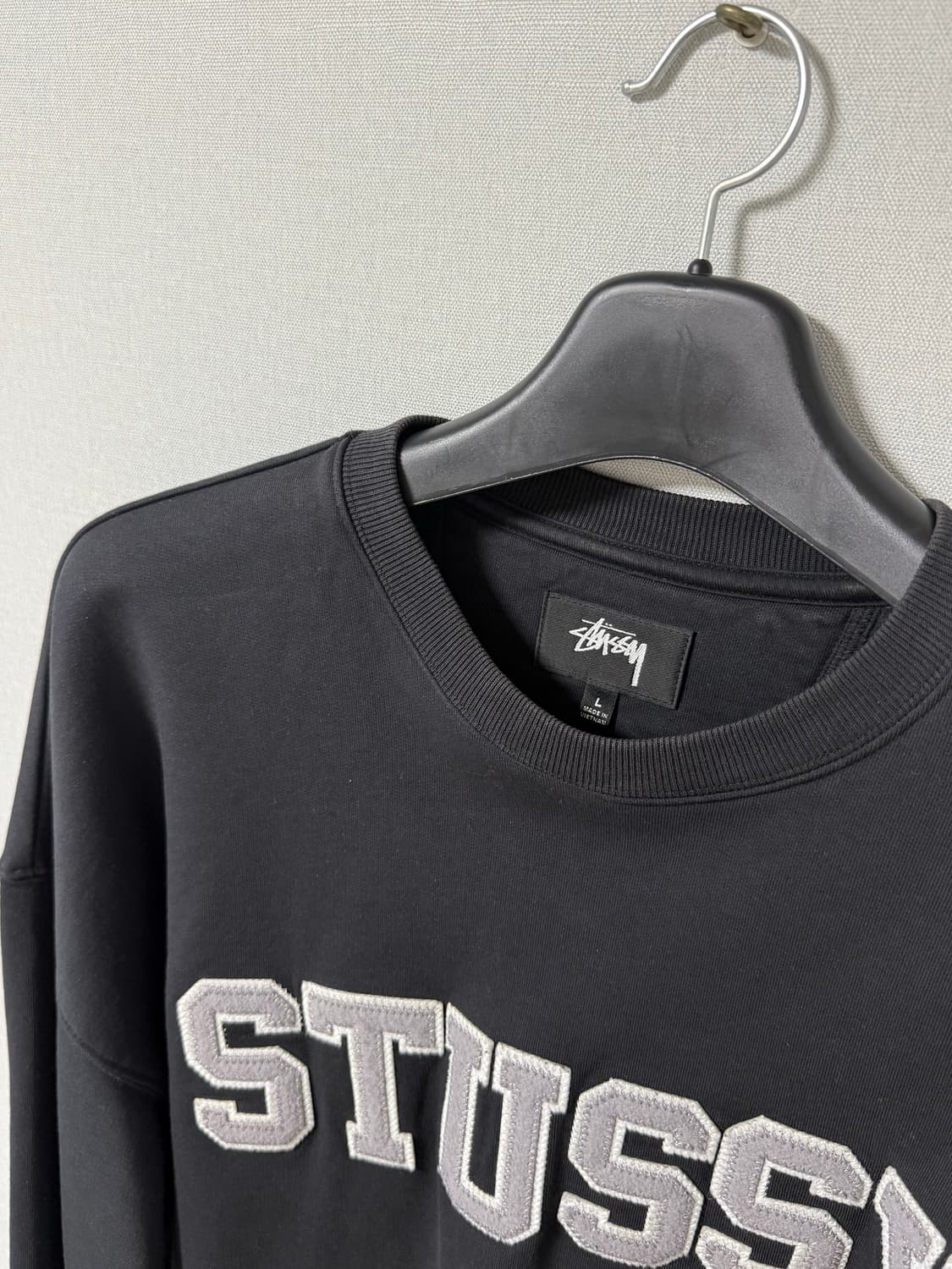 [L] 스투시 릴렉스드 오버사이즈드 크루넥 블랙 상품이미지2