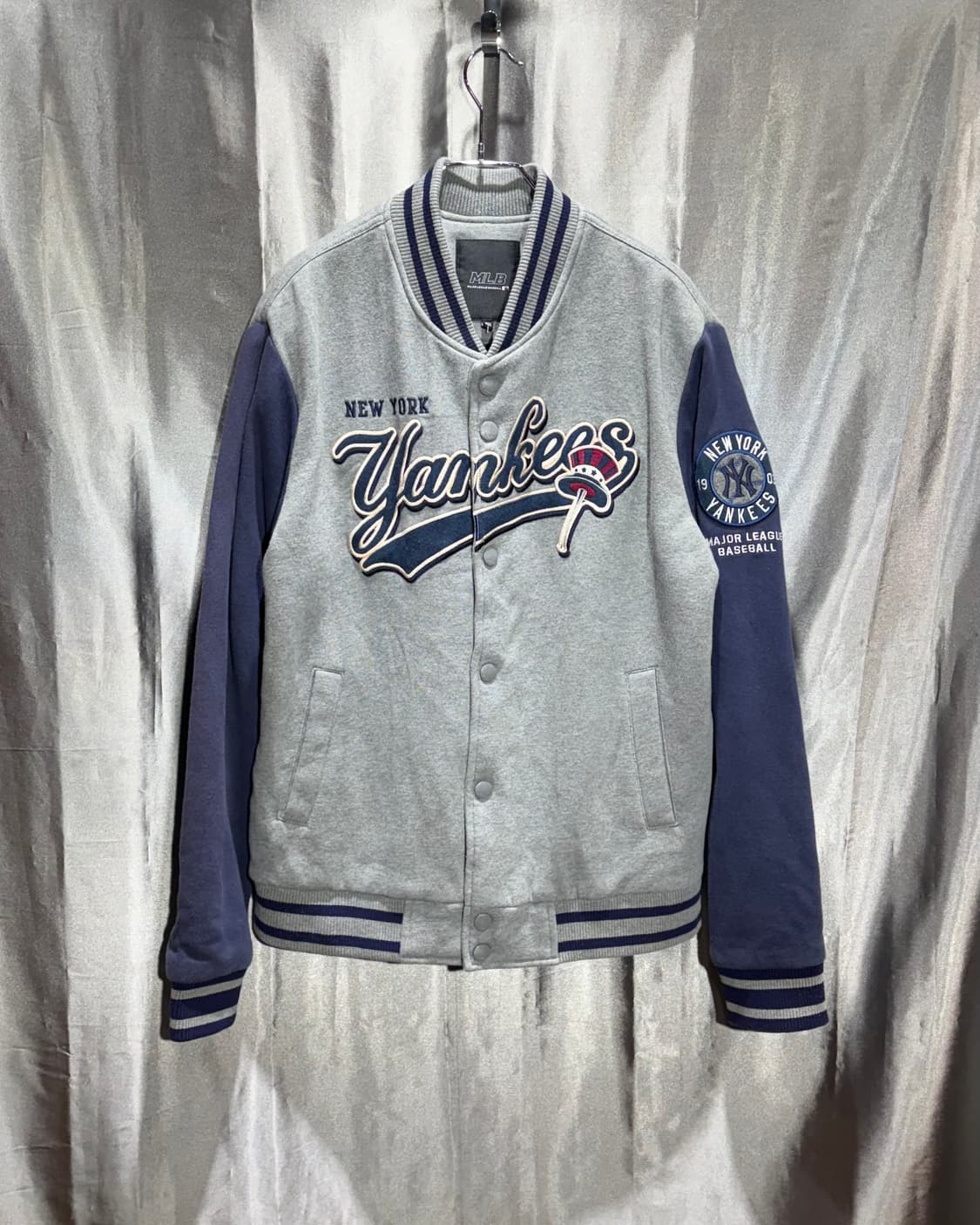 XL MLB 뉴욕양키스 빅패치 배색 코튼 바시티 상품이미지2