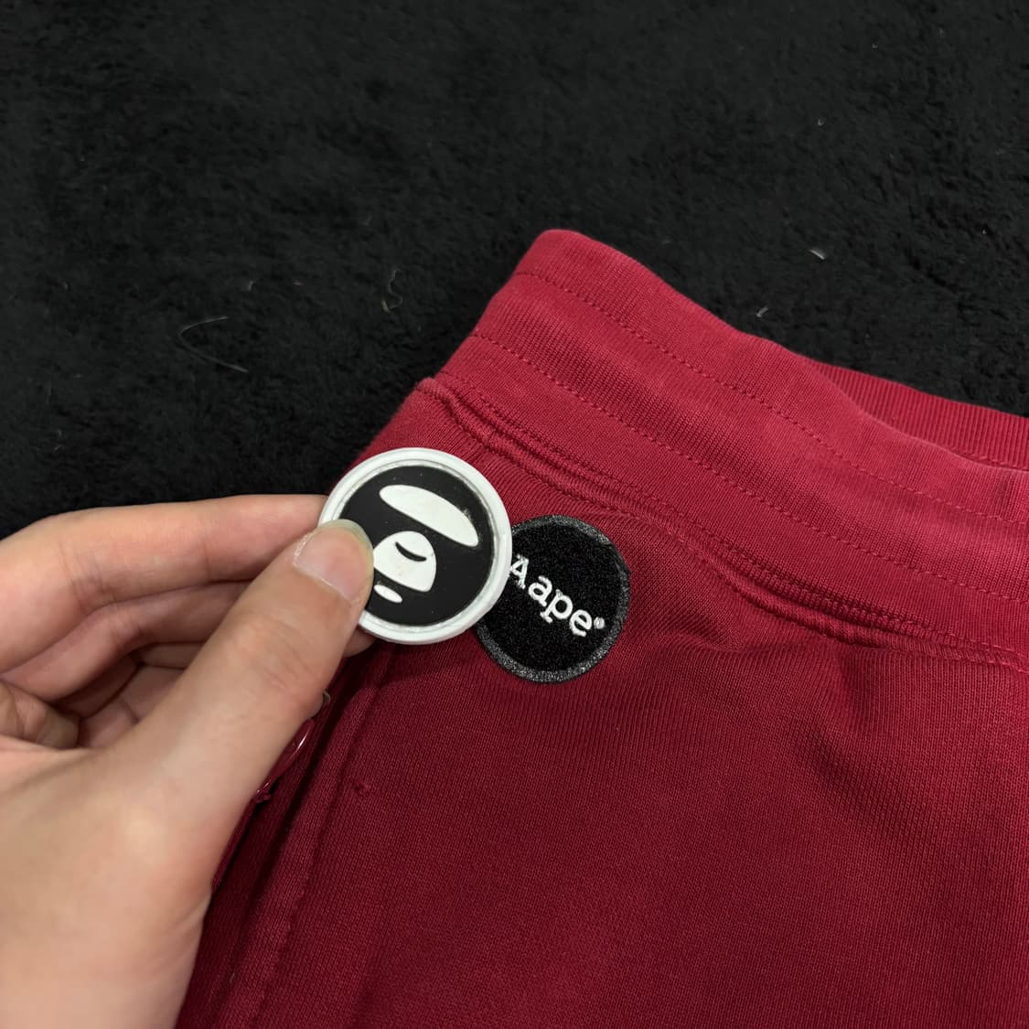 M 에이프 베이프 AAPE 레드 스웻 조거팬츠 상품이미지3