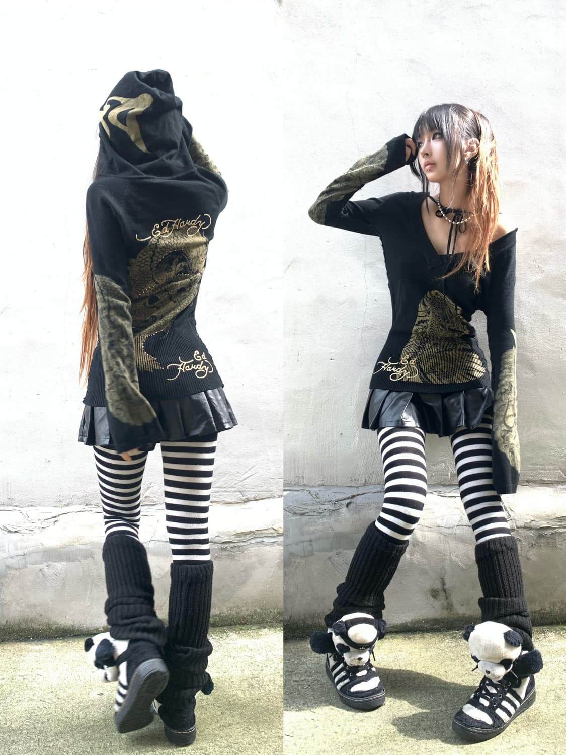Ed Hardy oriental detail slim fit hoodie 상품이미지2