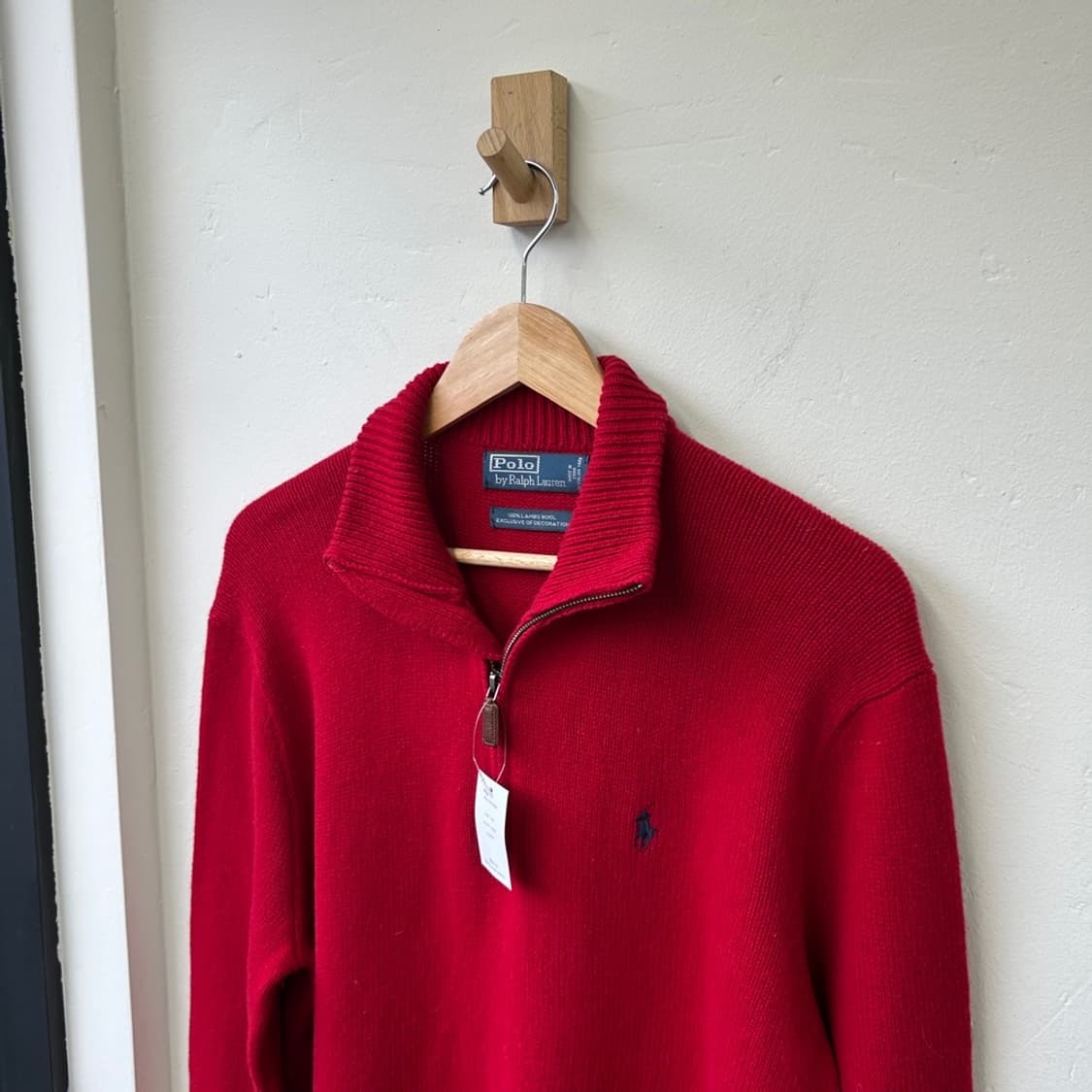15668 - 폴로 랄프로렌 레드 반집업 울 니트 (램스 울 100%) 상품이미지1