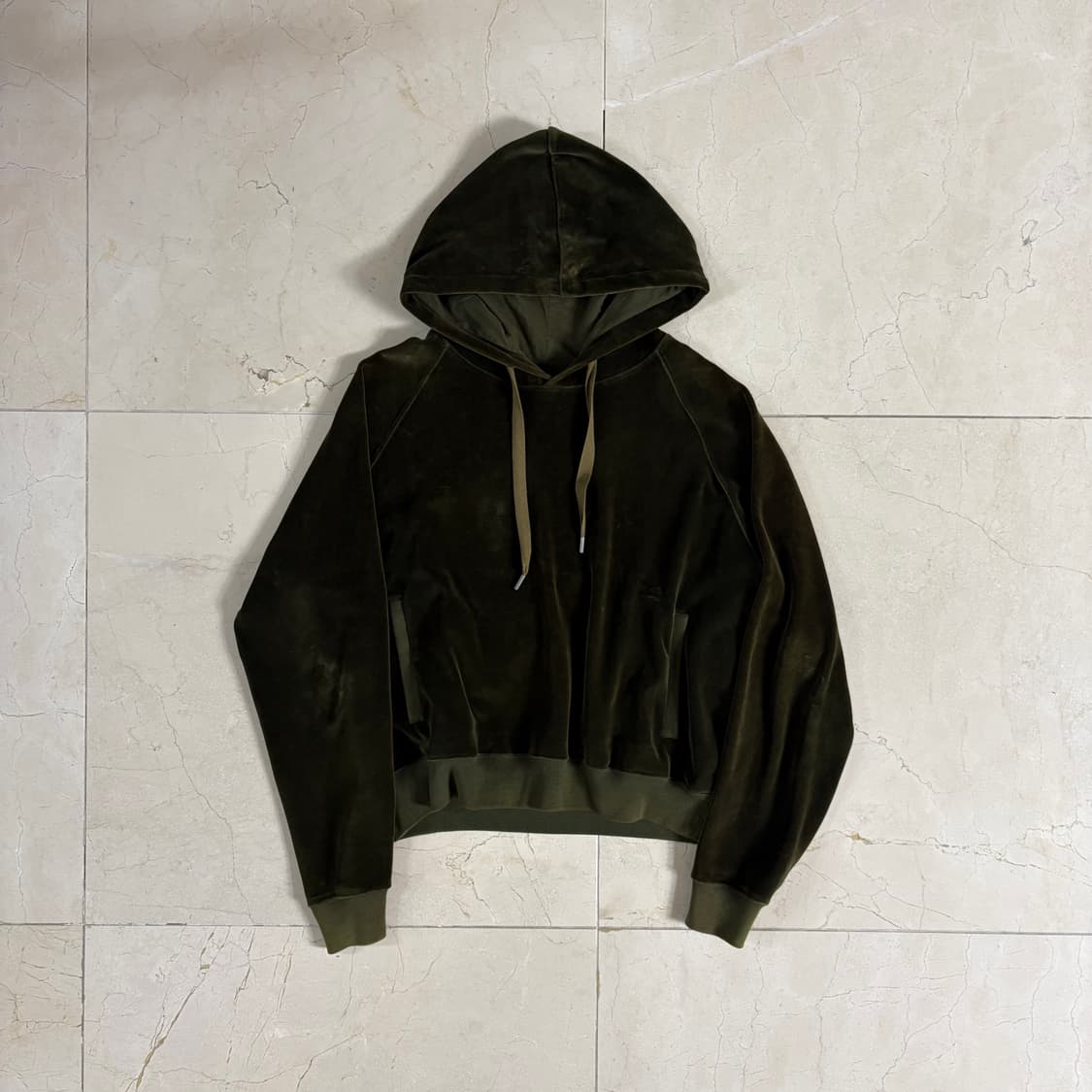 Haider Ackermann velvet hoodie in green 상품이미지1