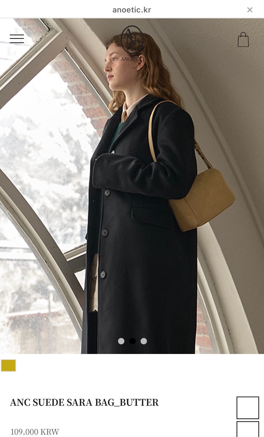 아노에틱 ANC SUEDE SARA BAG 버터색상 상품이미지5