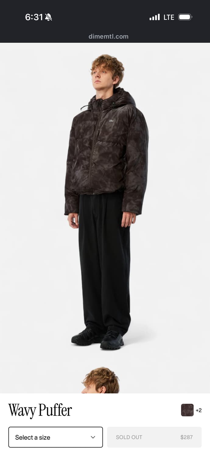 다임 Dime 패딩 푸퍼 xl 스모크브라운 새제품 상품이미지5