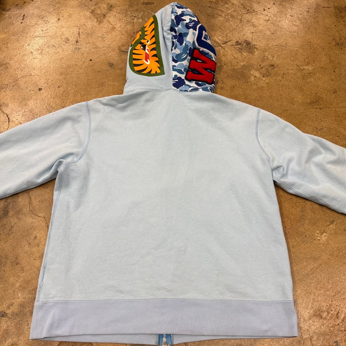 베이프 스카이블루 하늘 샤크 카모 밀리터리 풀 집 후드집업 상품이미지4