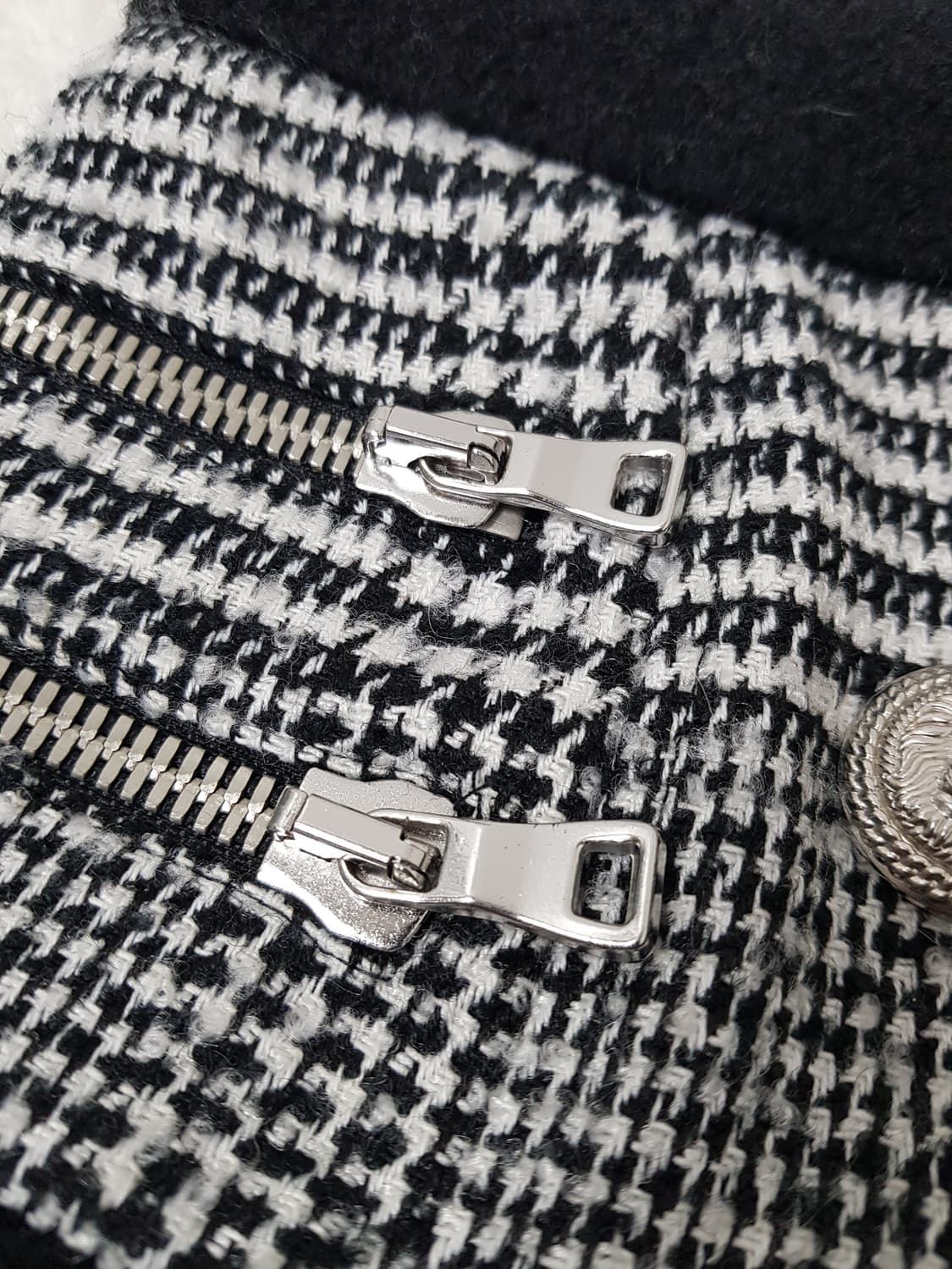 [36/정품] 발망 블랙앤화이트 은장 트위드 스커트 상품이미지6