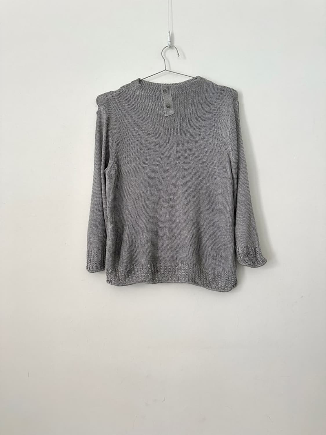 Grid net slim knit / grey 상품이미지3