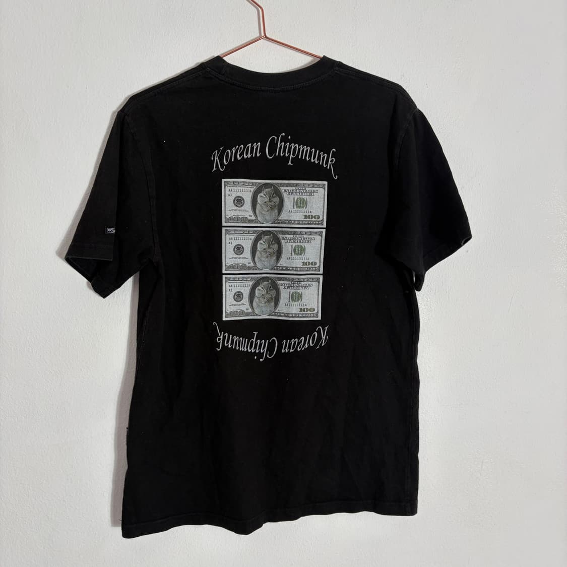 스컬프터X깡 콜라보 다람쥐 반팔 티셔츠 블랙(S) 상품이미지2