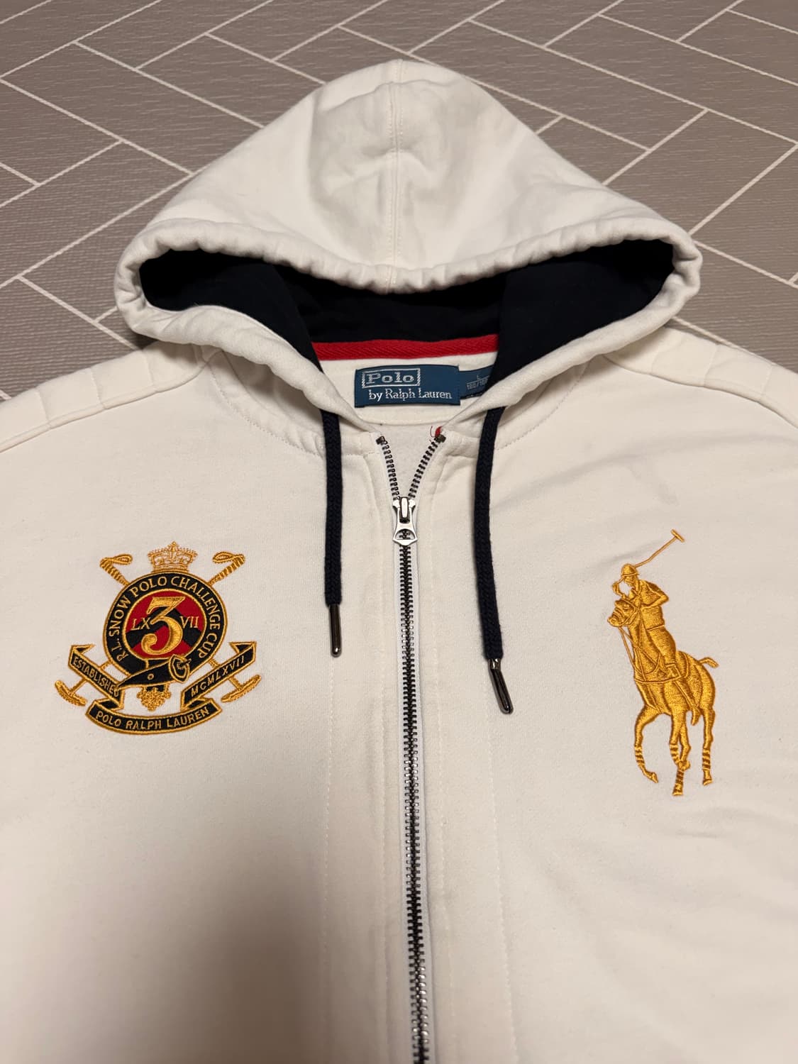 폴로 빅포니 후드집업 화이트 상품이미지3