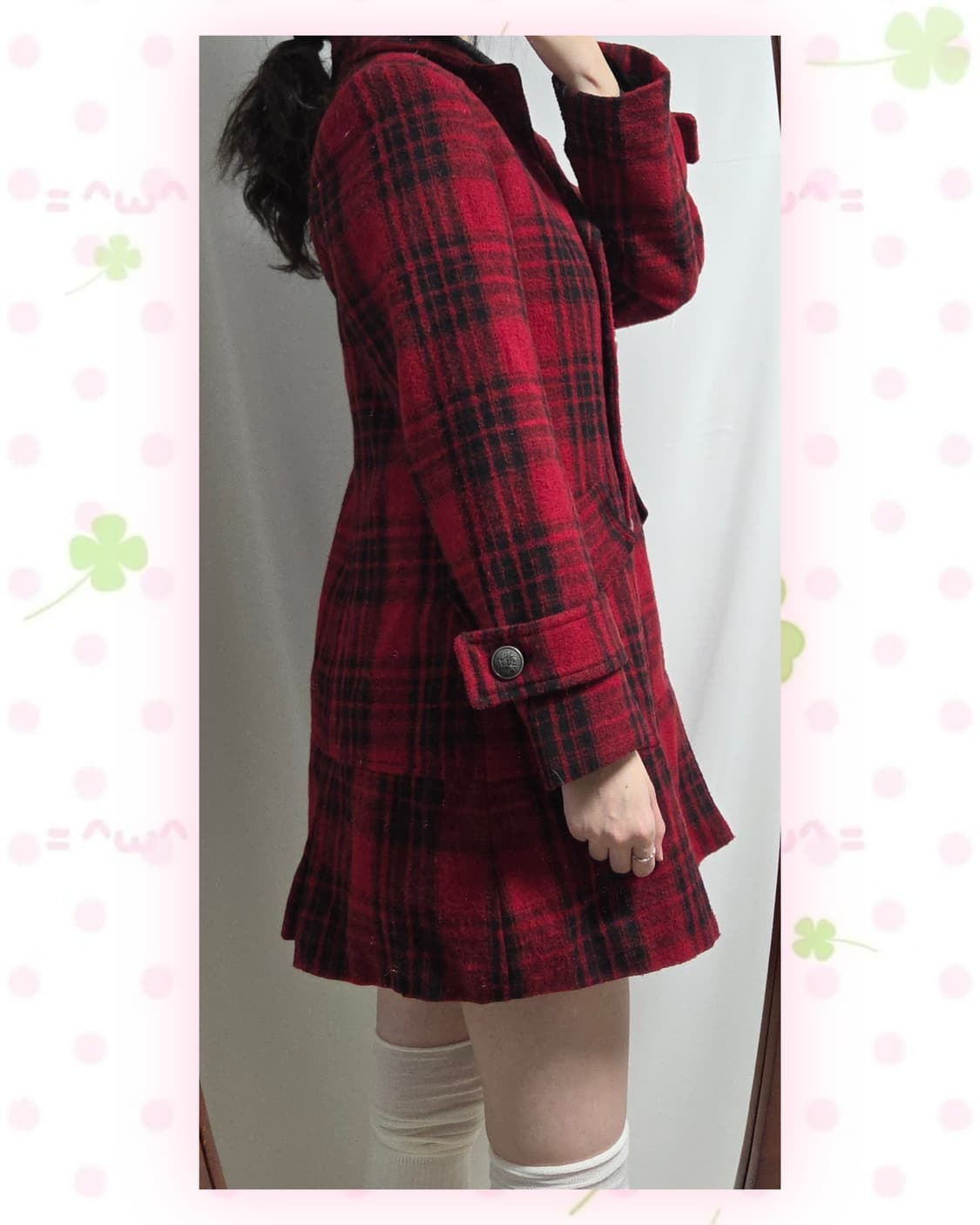 캐캐체 레드 체크 코트 상품이미지3