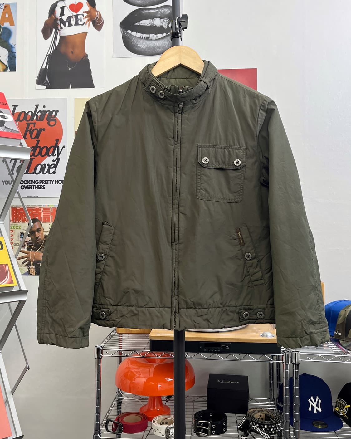 올드 빈티지 카키 바이커 자켓 상품이미지5