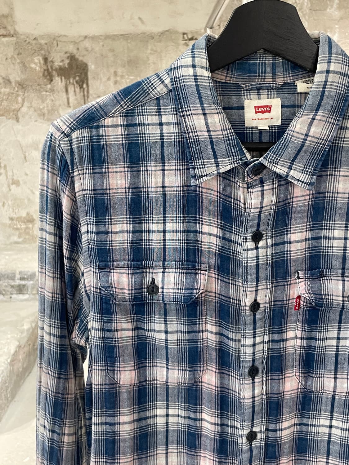 리바이스 레드탭 블루 트윈포켓 타탄체크 코튼 셔츠 상품이미지2