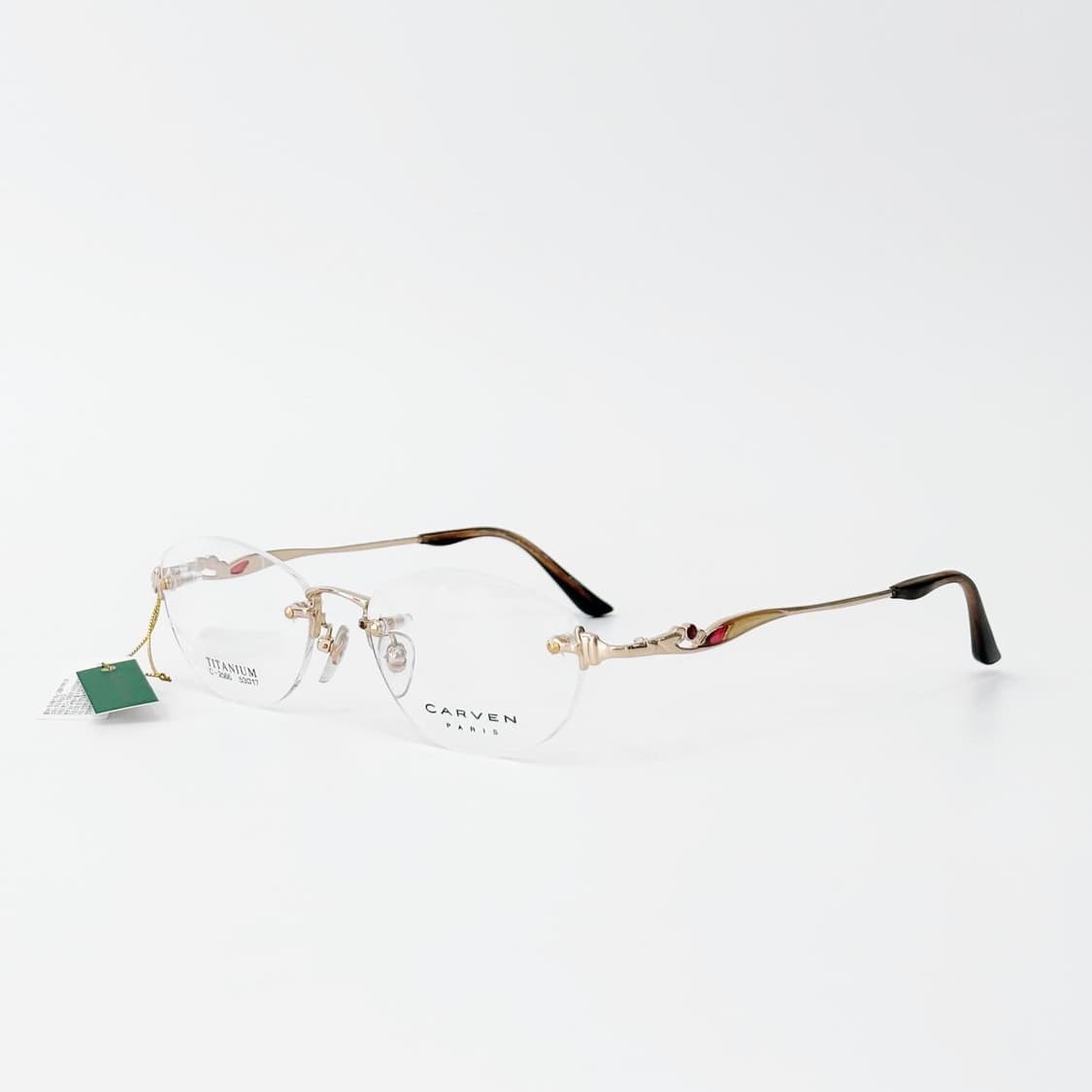 키지클럽 CARVEN 골드 포인트 무테 데드스탁 빈티지안경 상품이미지1