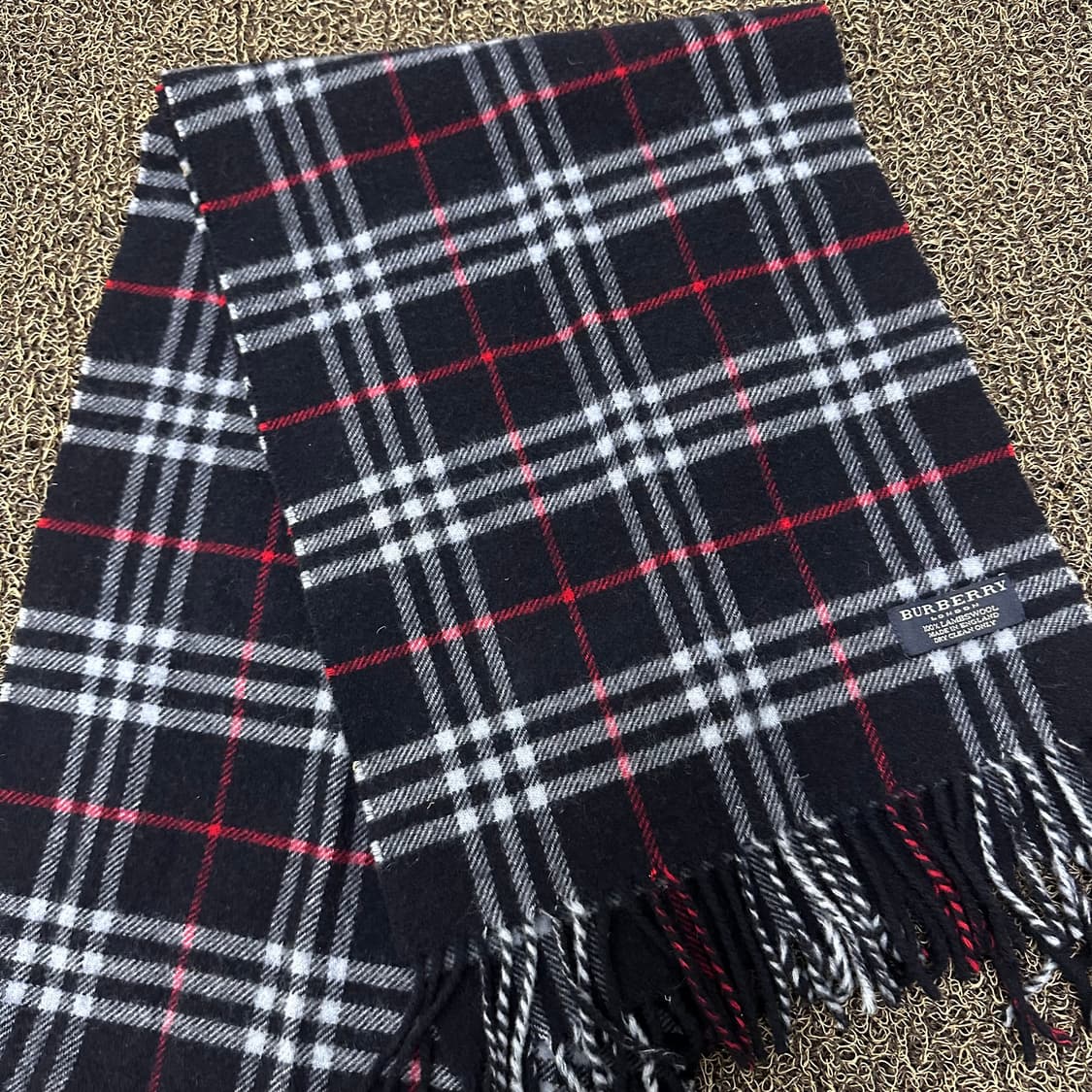 버버리 램스울 체크 머플러 목도리 네이비 상품이미지2