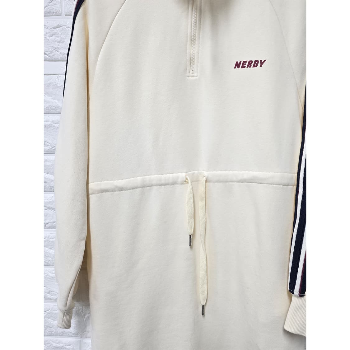 택포_ 22s 널디 크림색 반집업 롱 원피스 S 상품이미지3