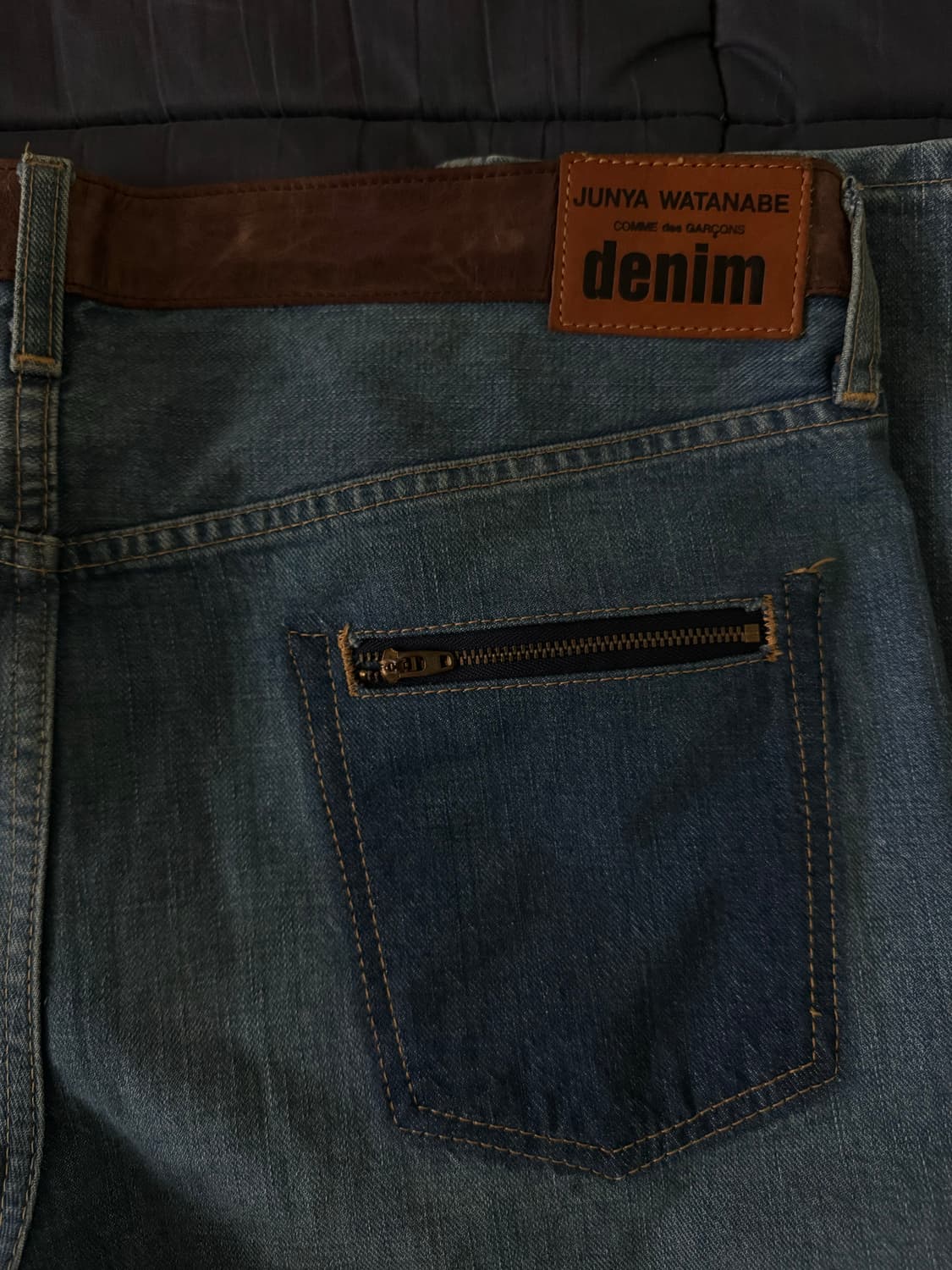 준야 와타나베 레더 패치 데님 상품이미지4