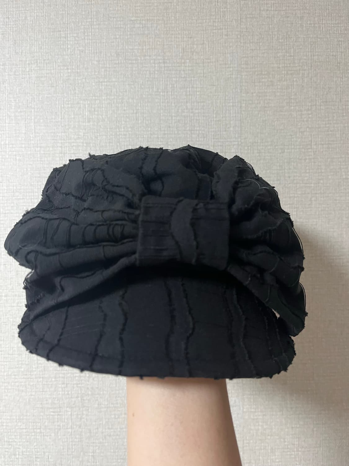 어썸니즈 벨보이 캡 리본 웨이브 블랙 상품이미지1