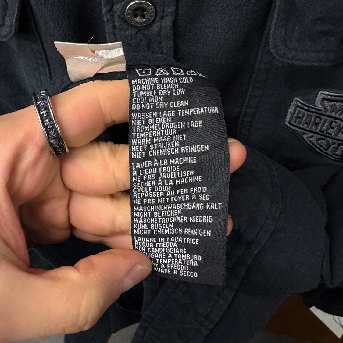 00s 할리데이비슨 플랩포켓 시그니처 패치 헤비코튼 셔츠 N280 상품이미지9