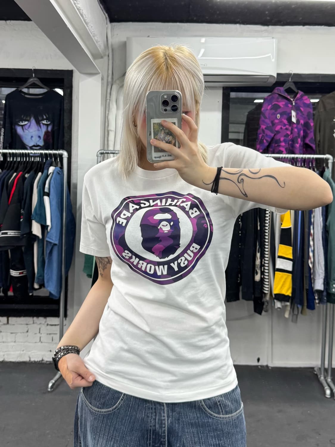 베이프 비지워크 퍼플카모 티셔츠 상품이미지2