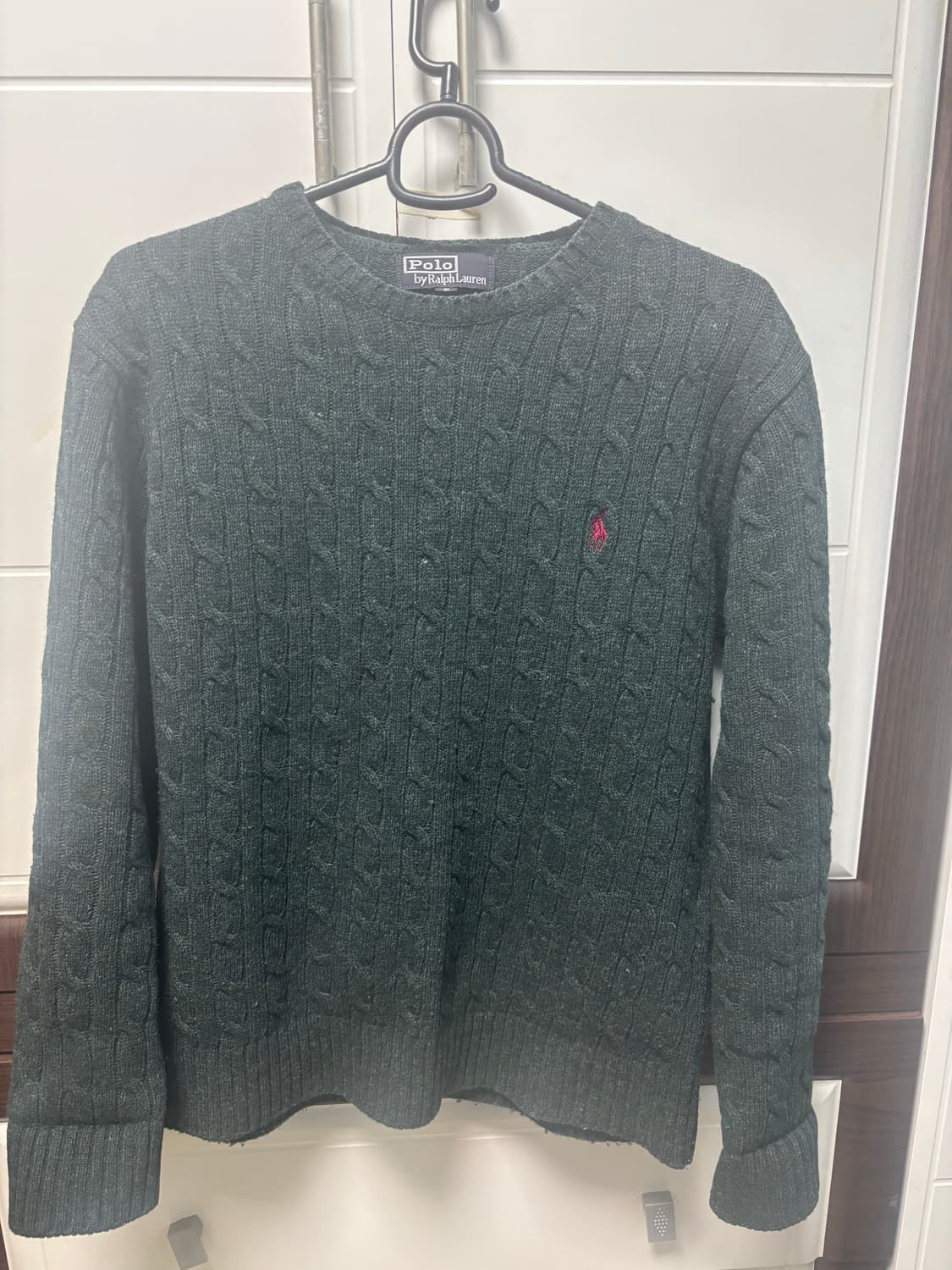 폴로 랄프로렌 케이블 니트 다크 그린 S 상품이미지1