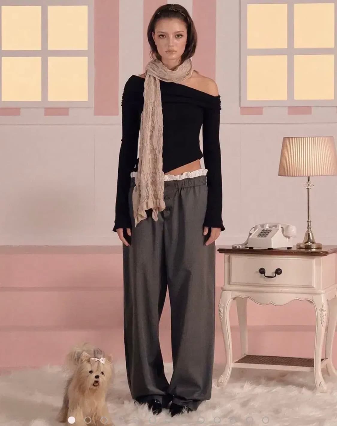 쓰리타임즈 frankie button pants 새상품 M 상품이미지1