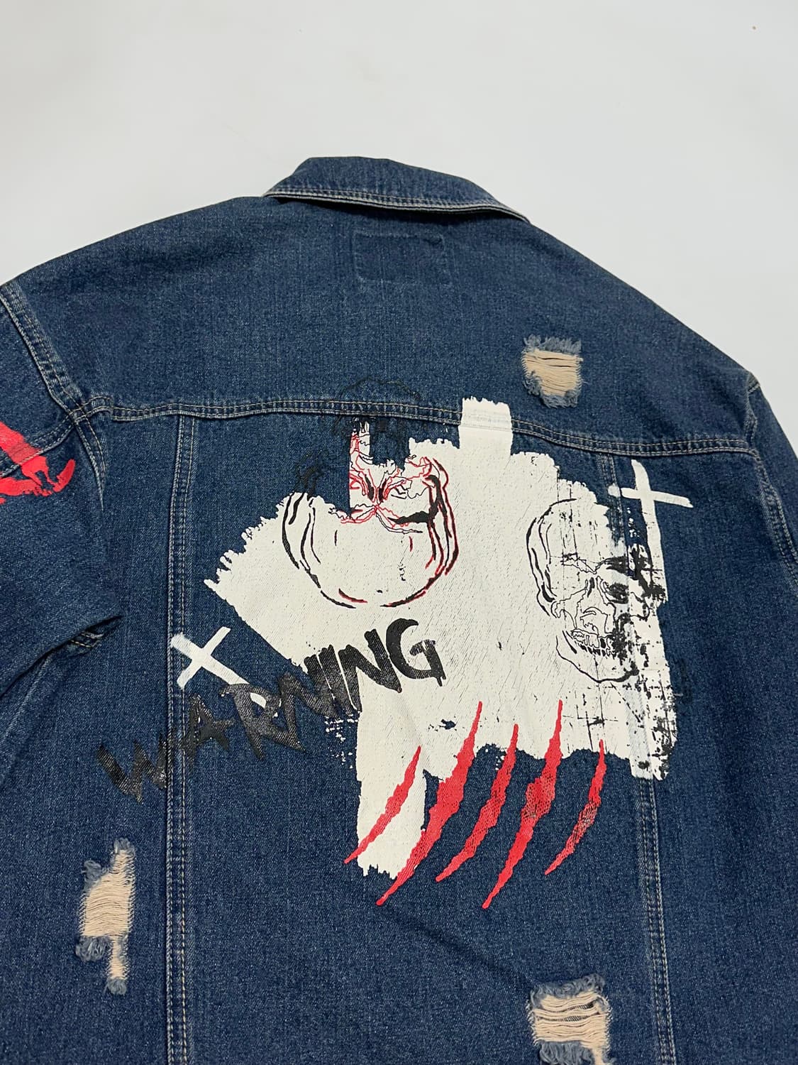 카이아크만 페인팅 데미지 데님 트러커 청자켓 상품이미지9