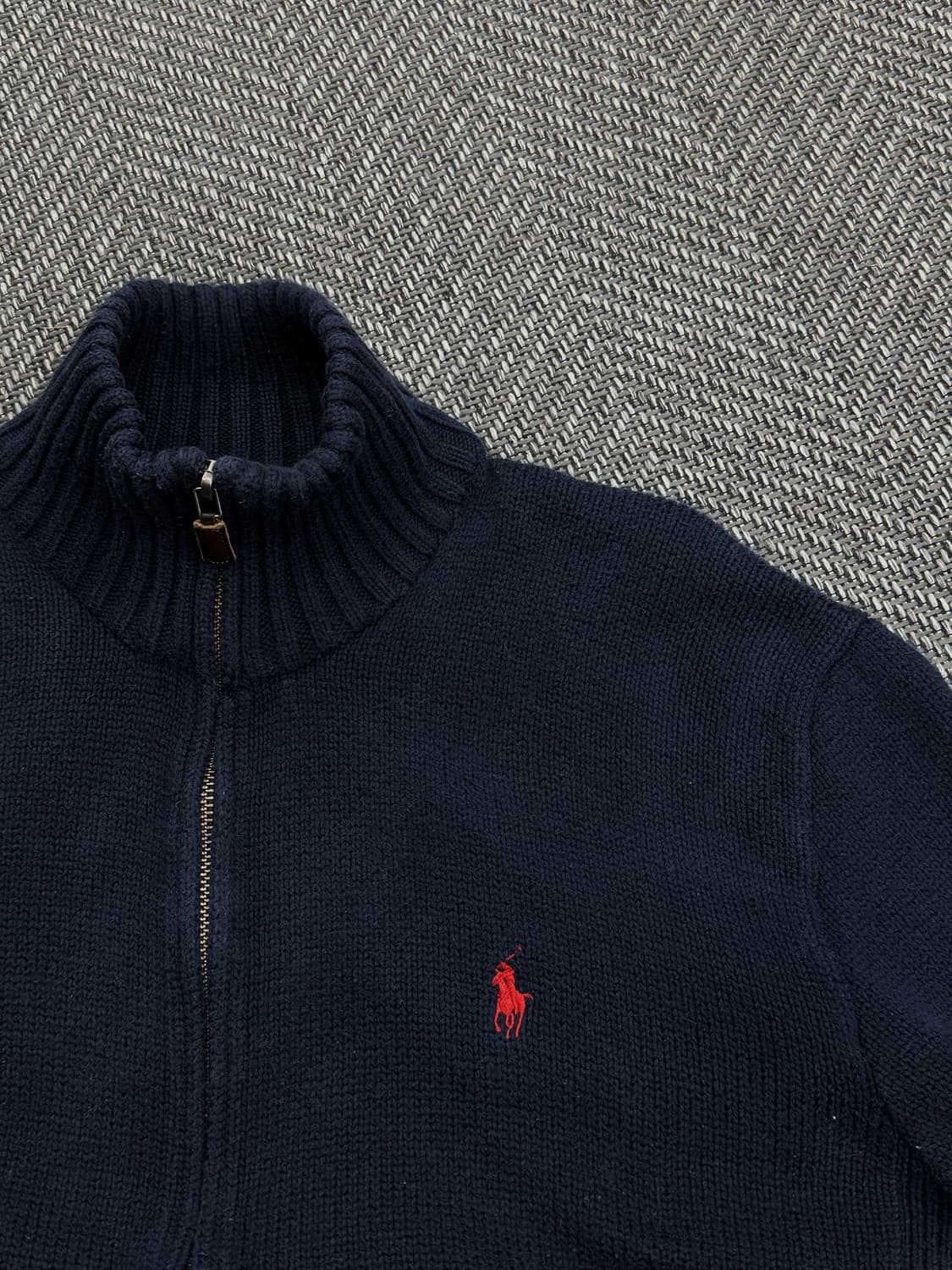 폴로 니트 집업 네이비 상품이미지8